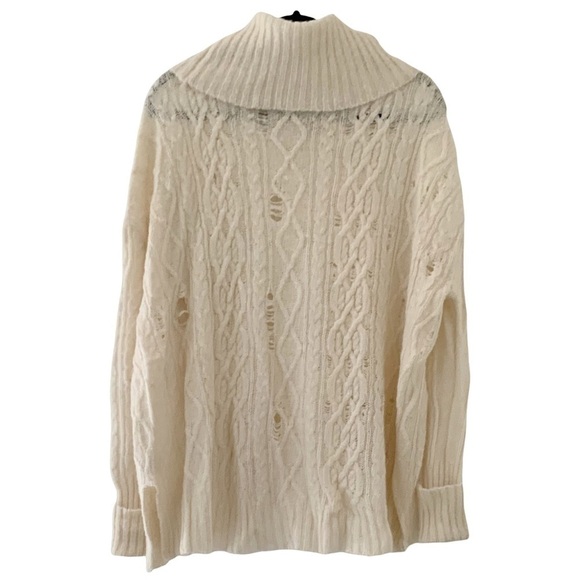 Free People Complex Cable Distressed Cowl Sweater - Picture 7 of 8
